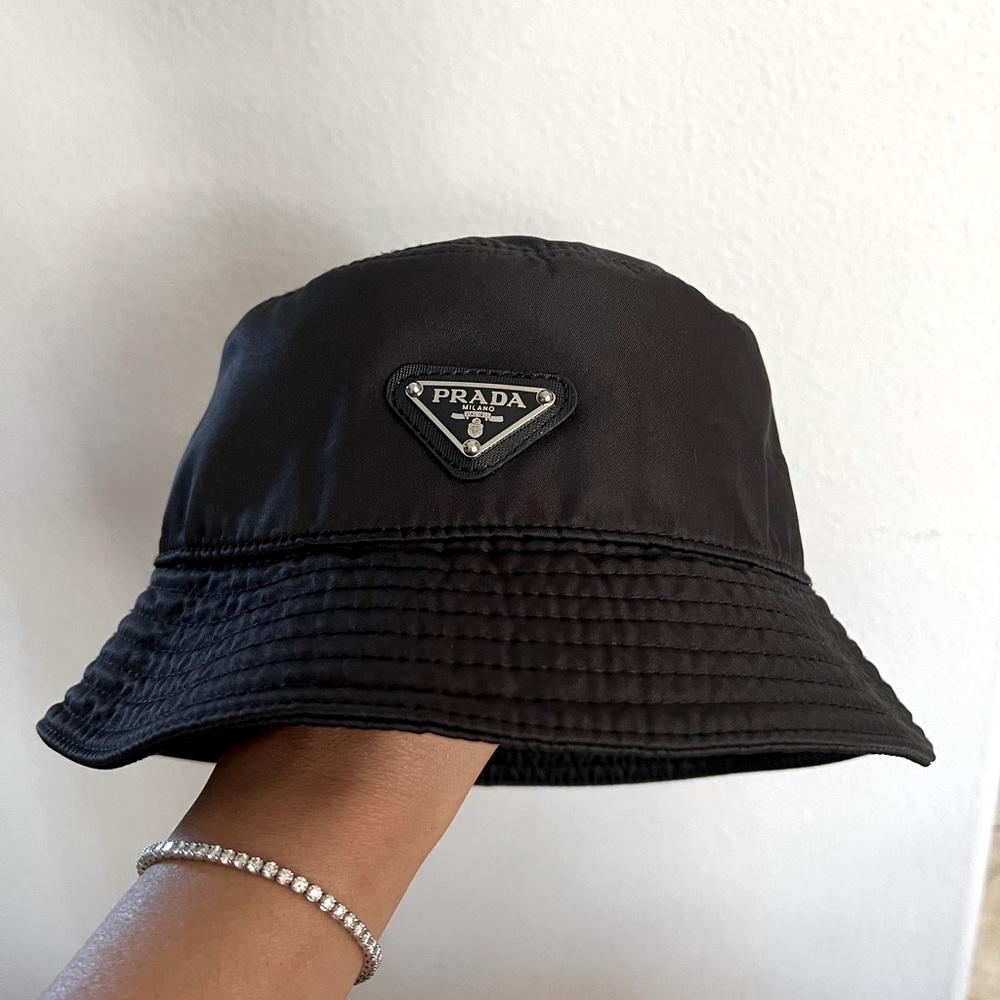 Black Prada nylon bucket hat